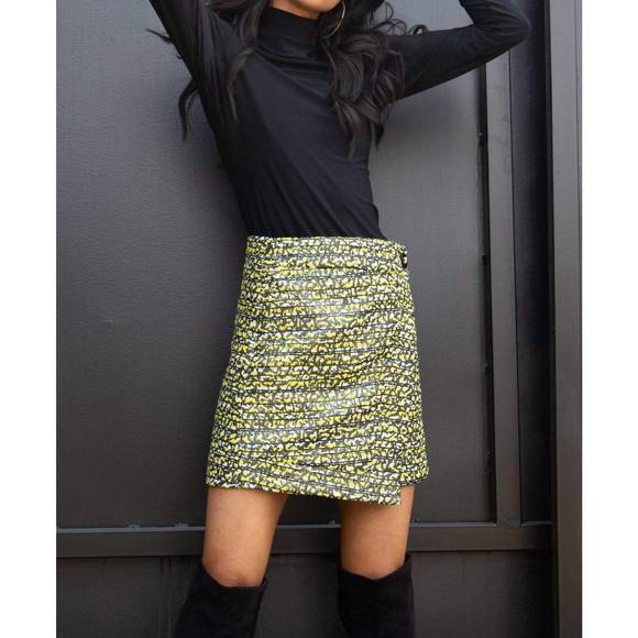 NEW EVA FRANCO dally mini skirt in yellow mellow